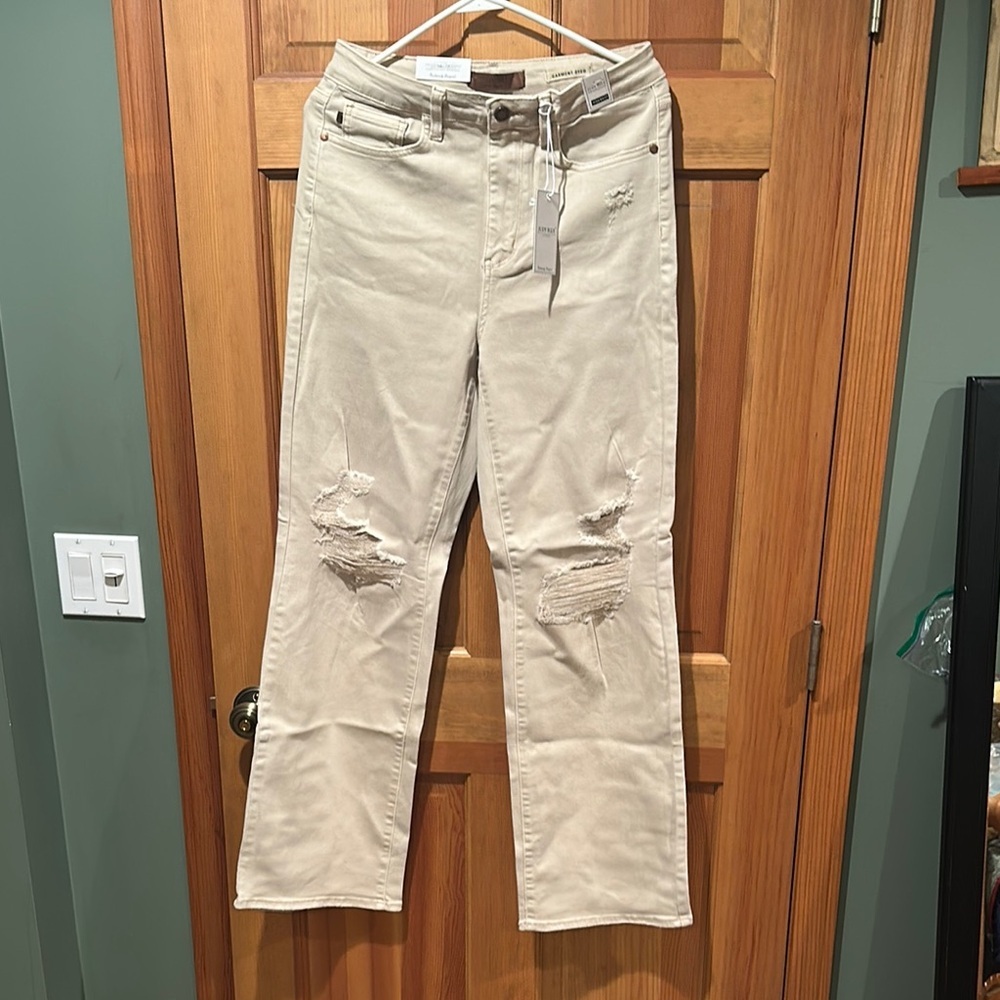 Judy Blue Tan Flare Wide Leg Jeans